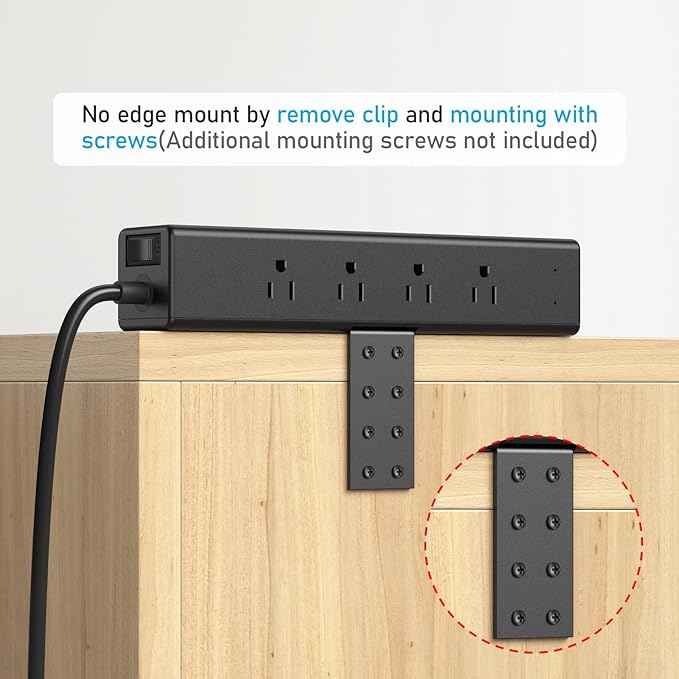 CCCEI Desk Outlet Station 20W USB C Port. 12 Outlet Desktop Clamp Power Strip
