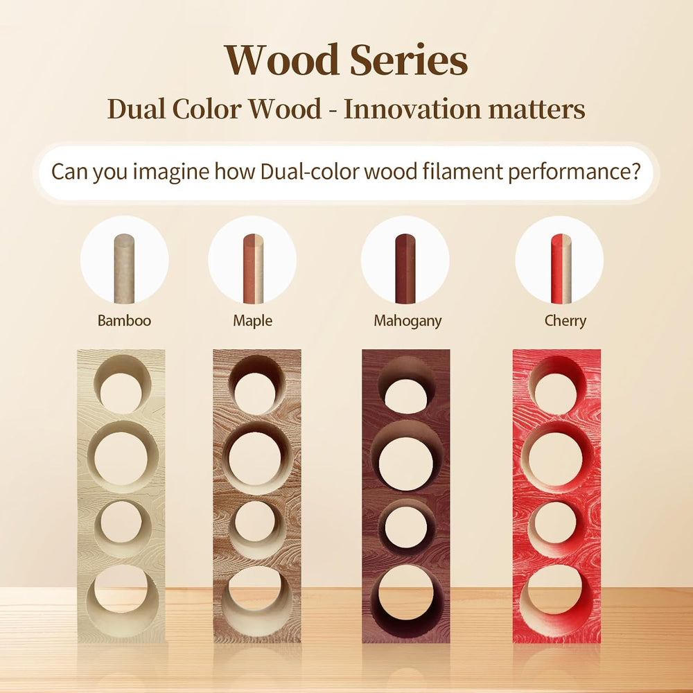 YOUSU 3D Printer Filament Bundle, Wood PLA Filament 1.75mm, Multicolor 3D Pri...