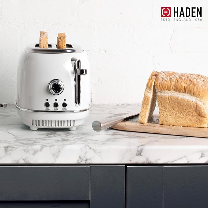 Haden Heritage 2-Slice Wide-Slot Toaster, Stainless-Steel Bread Toaster