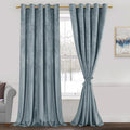 JIUZHEN Stone Blue Velvet Curtains