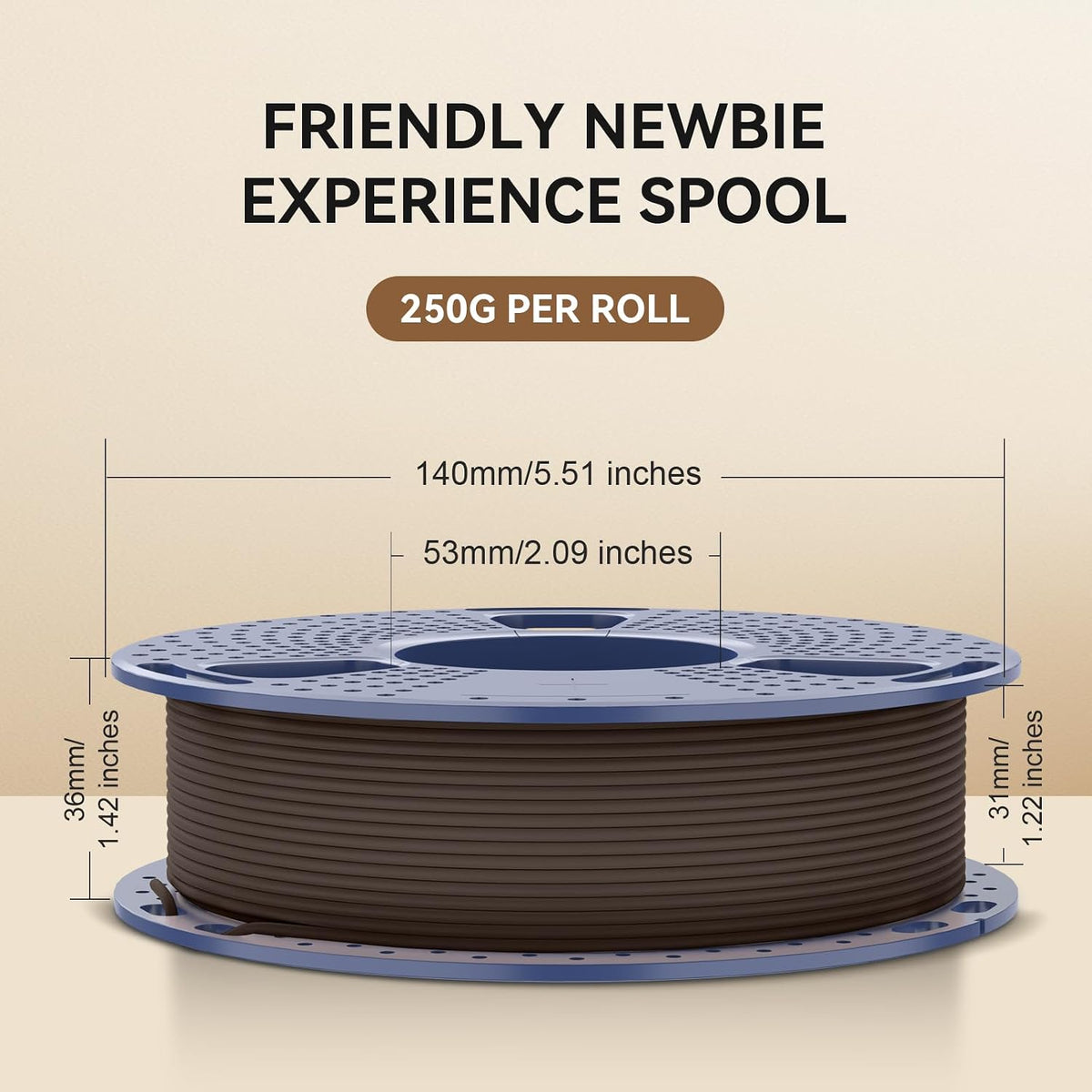 SUNLU Wood PLA Filament 1.75mm, 250g Spool Bundle, 3D Printer Filament
