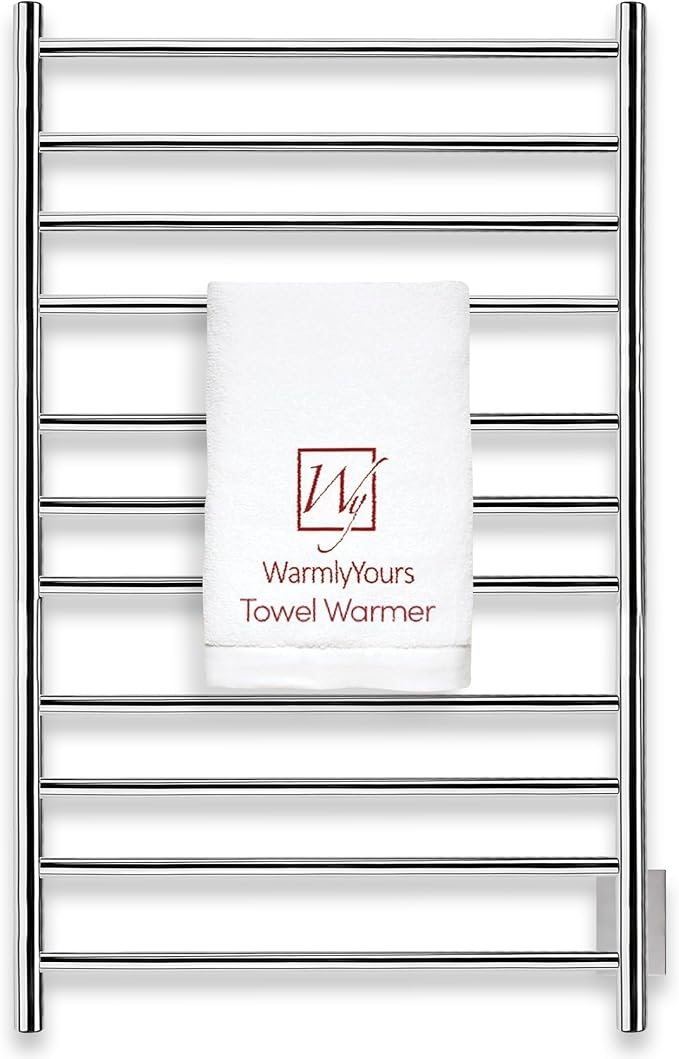 WarmlyYours Malta Heated Towel Rack, 11-Bar Electric Towel Warmer, Hardwired