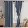 JIUZHEN Dusty Blue Blackout Curtains (Set of 2)