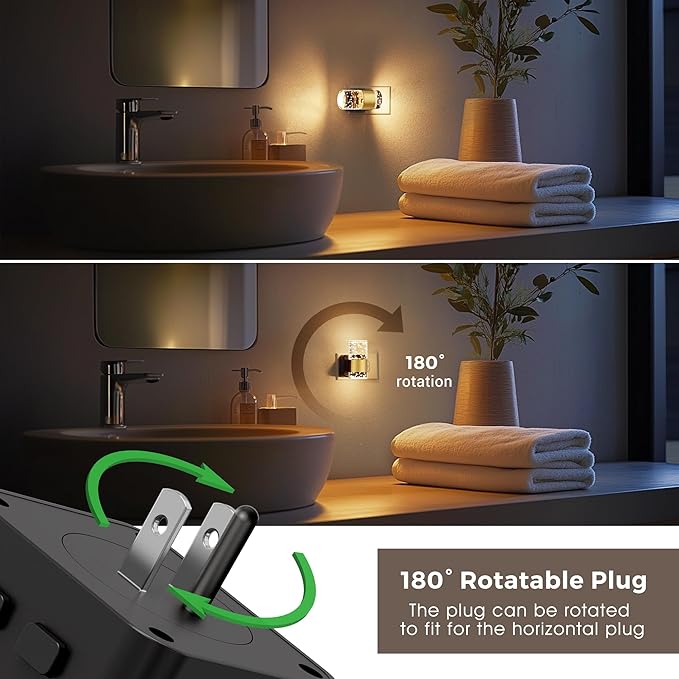 L LOHAS LED Night Light, Dimmable Night Lights Plug into Wall (2-Pack)