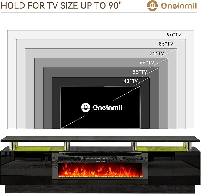 oneinmil Fireplace TV Stand