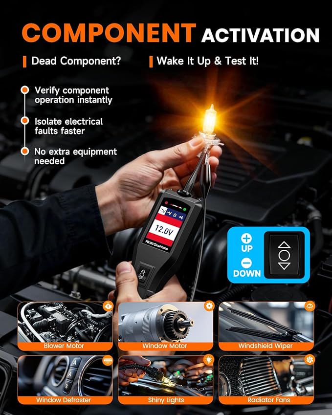 ANCEL PB100 Automotive Power Circuit Probe, 12-24 VDC Car Electrical System