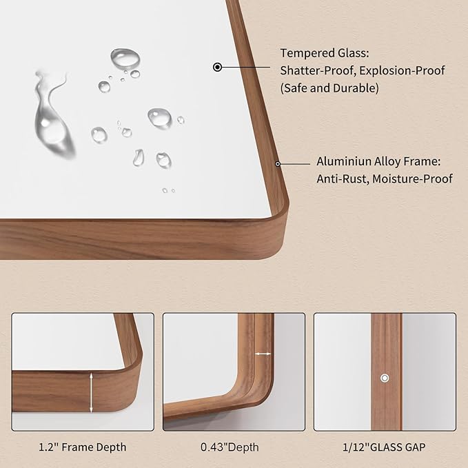 LOAAO 72X40 Inch Bathroom Mirror