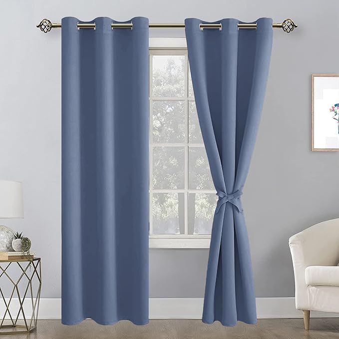 Hiasan Blackout Curtains for Bedroom, 42 x 72 Inches Long