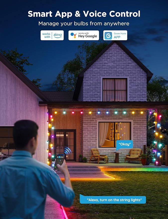 Govee Smart Outdoor String Lights 2, 144ft Outdoor Lights