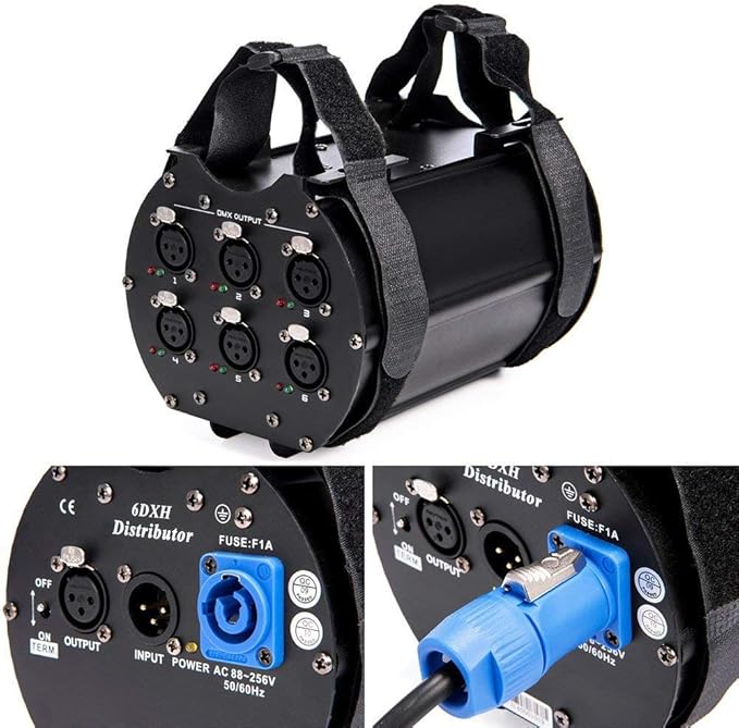 MFL. DMX Splitter with One Input 6-Way Distributor 3-Pin Xlr Separate Dmx