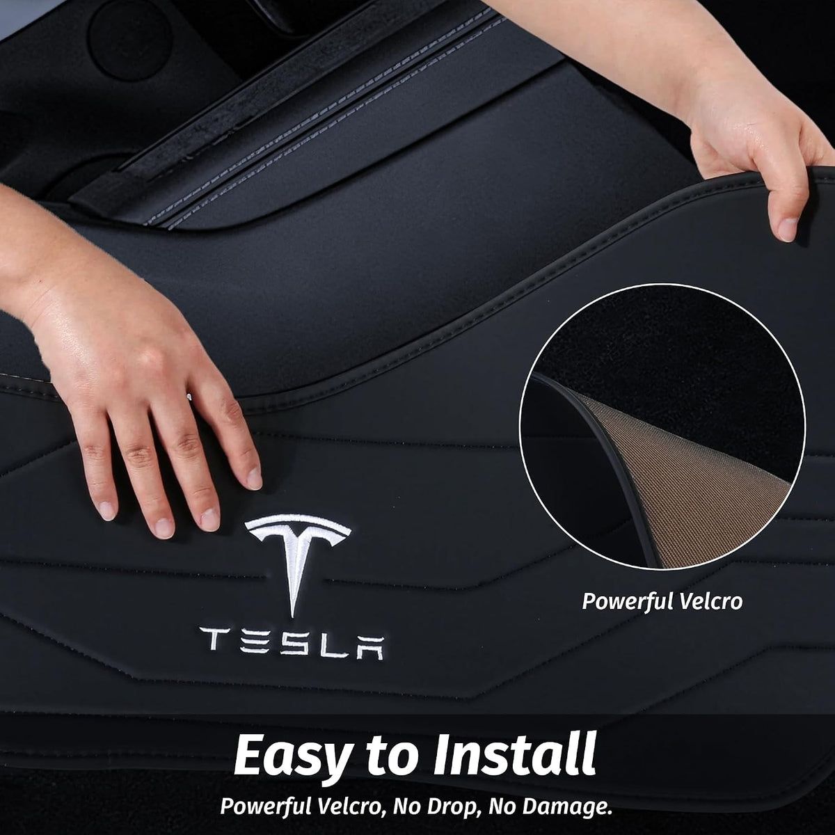 center console leather side anti-kick mats(2 pieces) designed showing dimensions