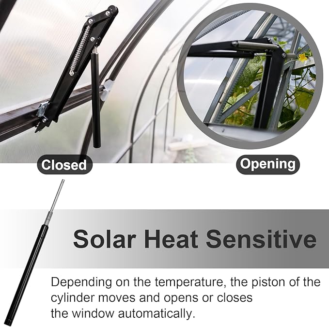 Amylove 2 Pcs Dual Spring Automatic Roof Vent Opener Greenhouse Accessories
