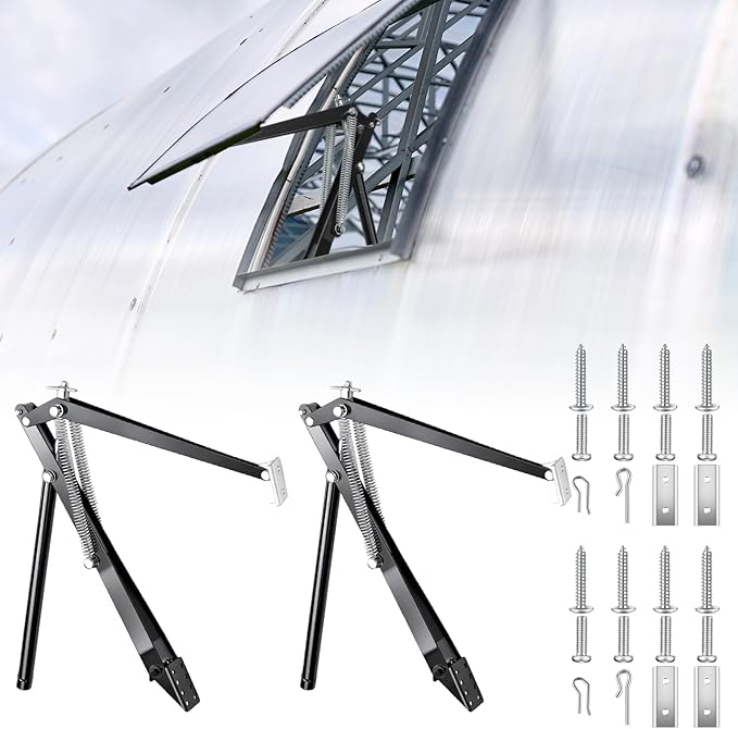 Amylove 2 Pcs Dual Spring Automatic Roof Vent Opener Greenhouse Accessories