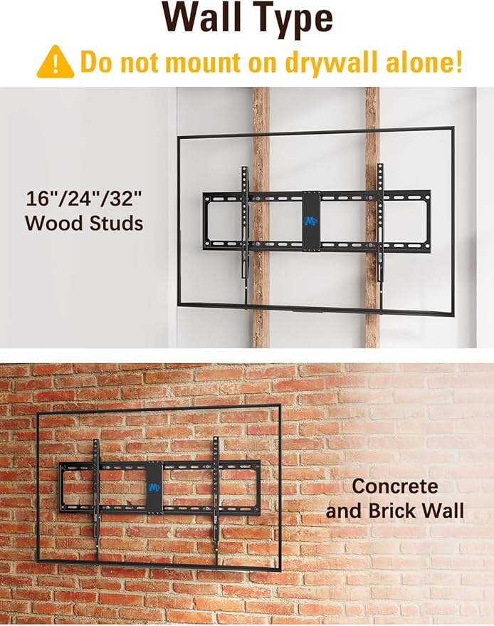 Mounting Dream Fixed TV Wall Mount, Low Profile Wall Mount Bracket