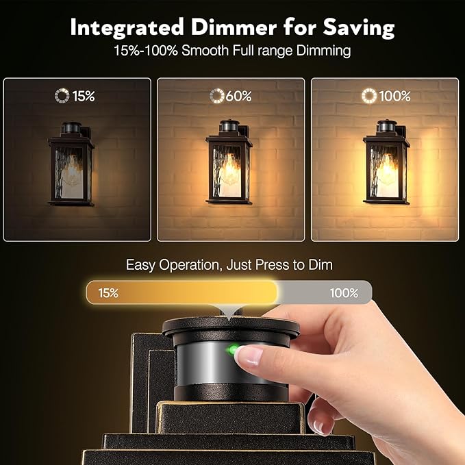 VIANIS Motion Sensor Outdoor Light Fixture, 2 Pack Oil-Rubbed Bronze,