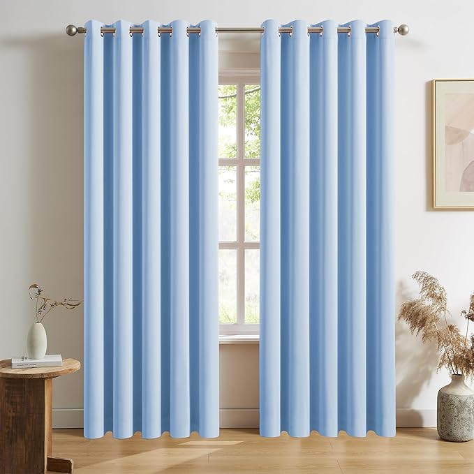 DUALIFE 108 Inch Length Blackout Curtains (2 Pieces)