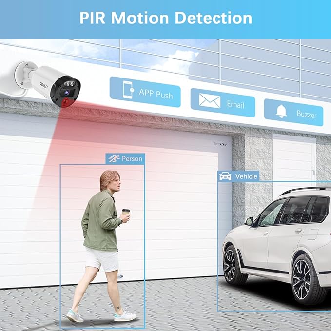 【130° Ultra Wide-Angle & 2-Way Audio】 Outdoor Wired Security Camera System