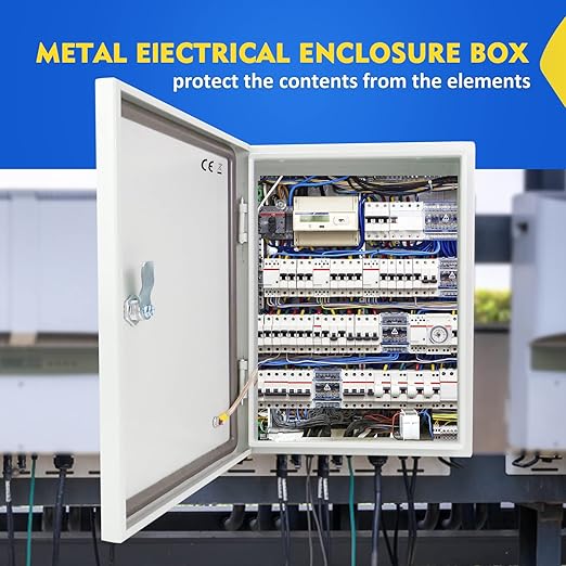 Outdoor Electrical Box, Steel Junction Box 20 x 16 x 8'', NEMA 4X Electrical