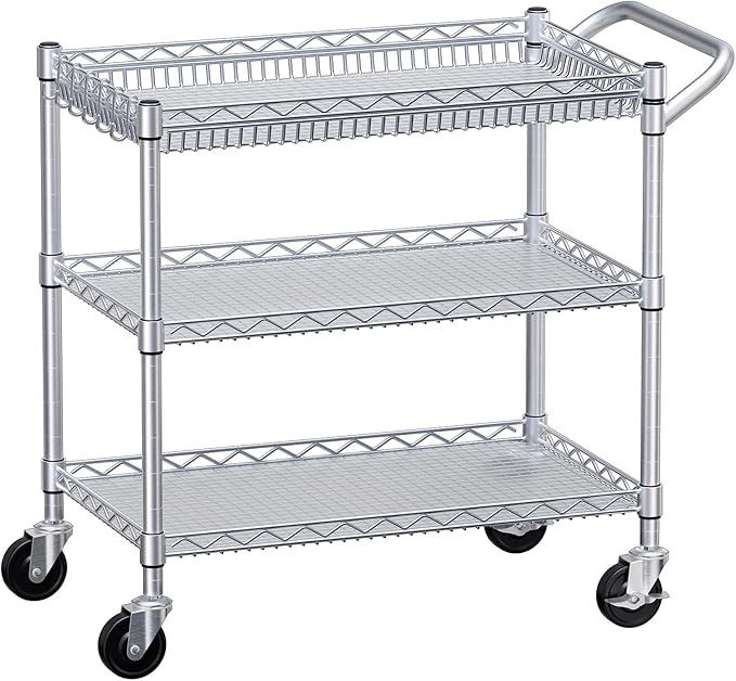 WDT 990Lbs Capacity Heavy Duty Rolling Utility Cart, NSF Rolling Carts