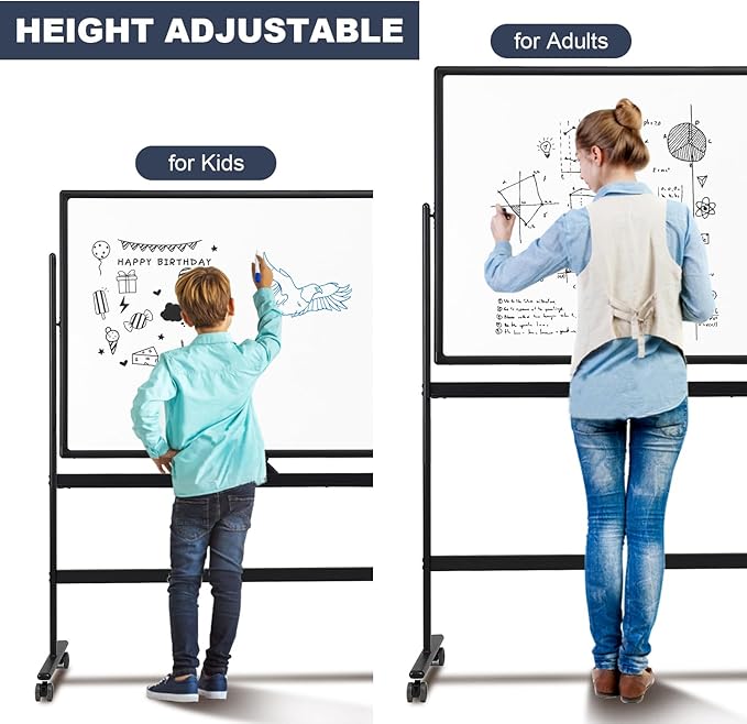 Dry Erase Whiteboard Easel on Wheels