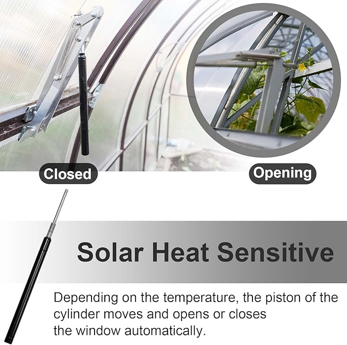 Amylove 2 Pcs Dual Spring Automatic Roof Vent Opener Greenhouse Accessories