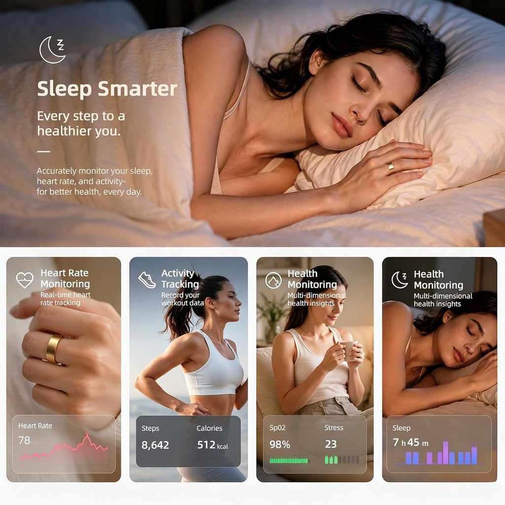 smart ring health ring fitness tracker with 24/7, close-up detail