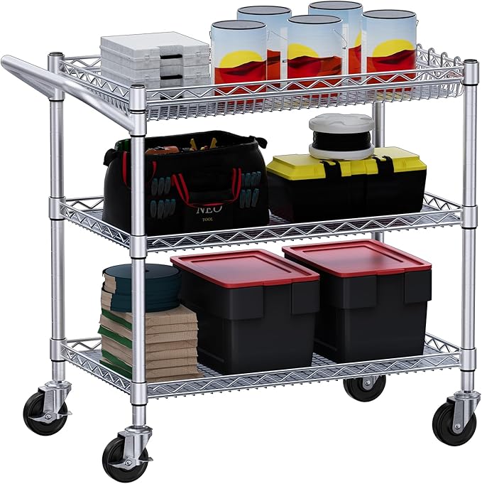 WDT 990Lbs Capacity Heavy Duty Rolling Utility Cart, NSF Rolling Carts