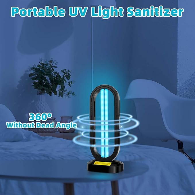 UV Light Sanitizer, 4-Speed Timing and Remote Control UVC Home Disinfection
