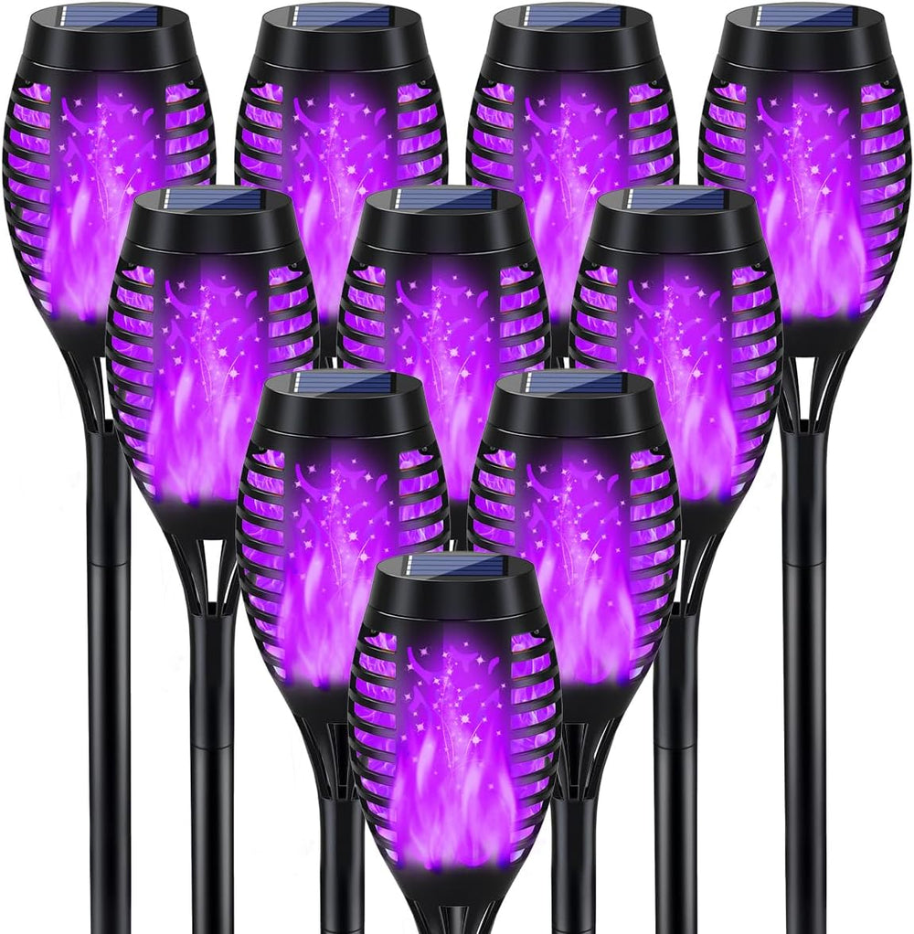 10Pack Purple Solar Halloween Lights for Halloween Decorations Outdoor
