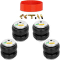 TORQUE Universal Air Bags Suspension Kit Airbag Spring 1/2" NPT Single Port Double Bellow Standard Up to 5,000LBS, Includes Air Line Kit (Replaces Air Lift Dominator 2500 D2500) (4 x TR5902, TR2014AS)