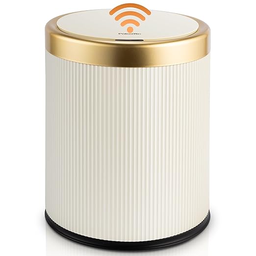 Pukomc Bathroom Trash Can with Lid，3.5 Gallon Motion Sensor Waterproof