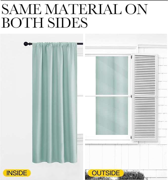 NICETOWN Blackout Curtains for Living Curtains, Aqua Blue, 2 Panels, 52 by 95