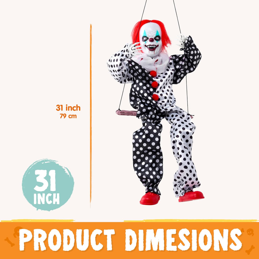 JOYIN Scary Halloween Decorations Outdoor, Halloween Hanging Swinging Animatr...