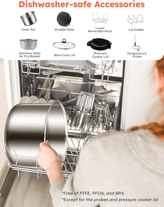 Nuwave Duet Electric Pressure Cooker & Air Fryer Combo, 450 IN 1 Slow Cooker &