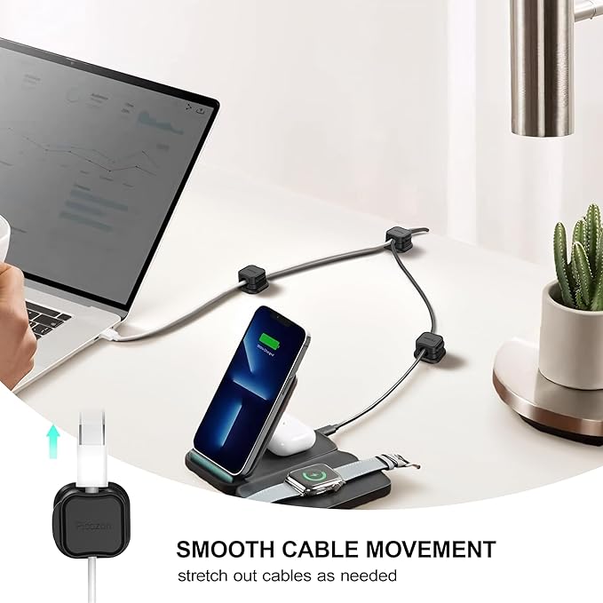 48 Pack Magnetic Cable Clip Organizer Cord Holder, Picozon Adhesive Cable