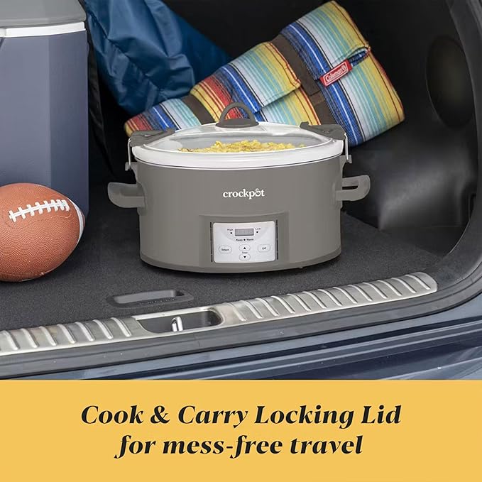 Crock-Pot Locking Lid 6qt Cook and Carry Programmable Slow Cooker Moonshine
