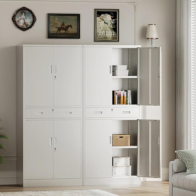 Metal Storage with 1 Drawer, Steel Storage File Cabinet