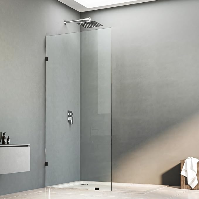 36" W x 78.75" H Shower Screen, Fixed Frameless Shower Glass Panel