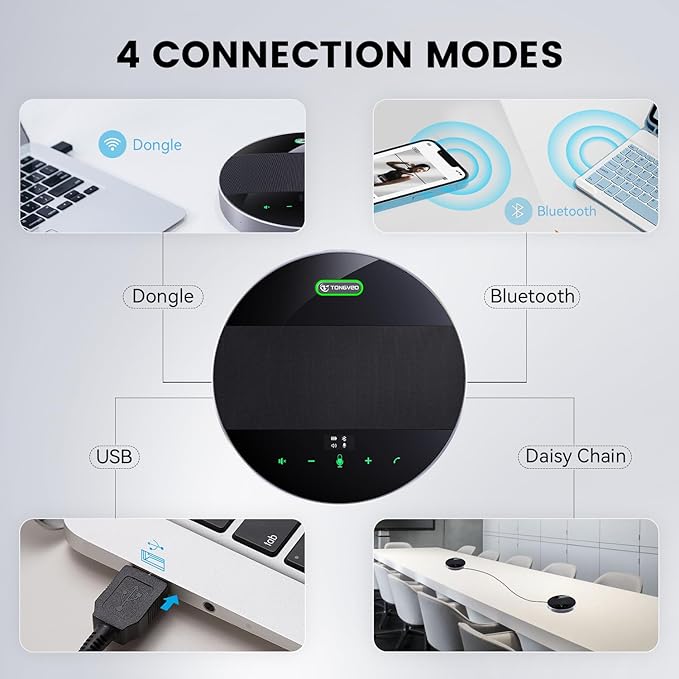 TONGVEO 2-in-1 Conference Speaker and Microphone, Daisy Chain Wireless