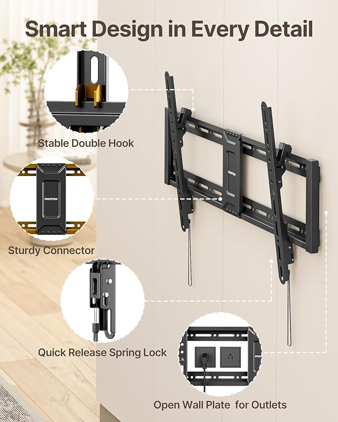 monTEK Heavy Duty Tilting TV Wall Mount