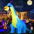 COMIN 10 FT Halloween Animated Inflatable Dinosaur Pumpkin with Shake Head