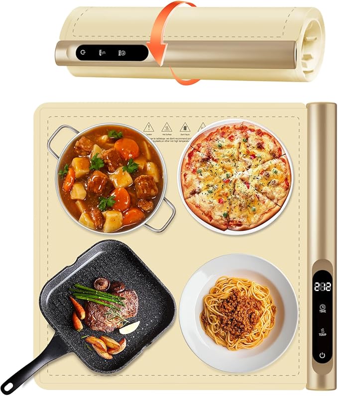 Upgrade Graphene Warming Mat for Food, Electric Warming Tray Rapid Heating