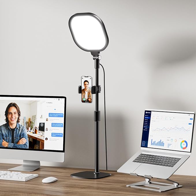 Video Conference Lighting for Zoom Meeting, Ring Light for Desk
