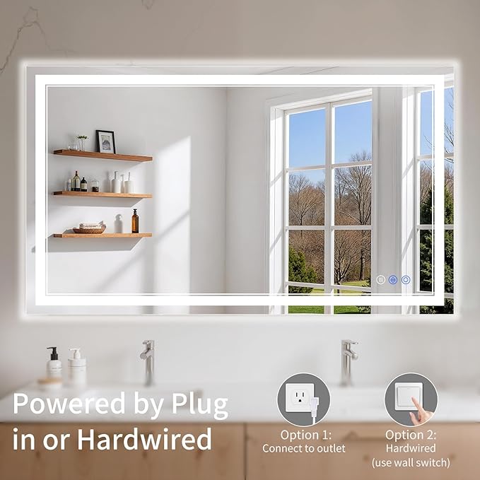 24"x48" LED Bathroom Mirror