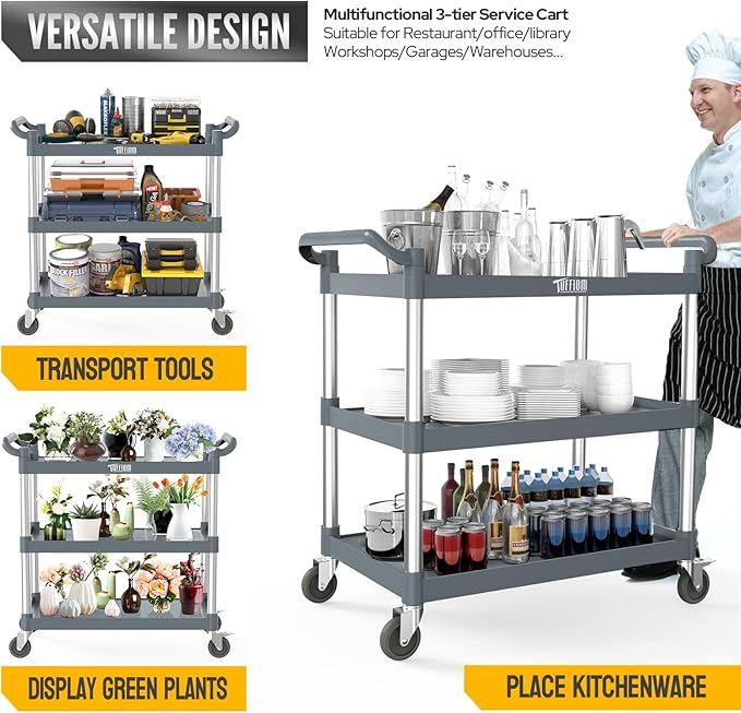 TUFFIOM Plastic Service Utility Cart
