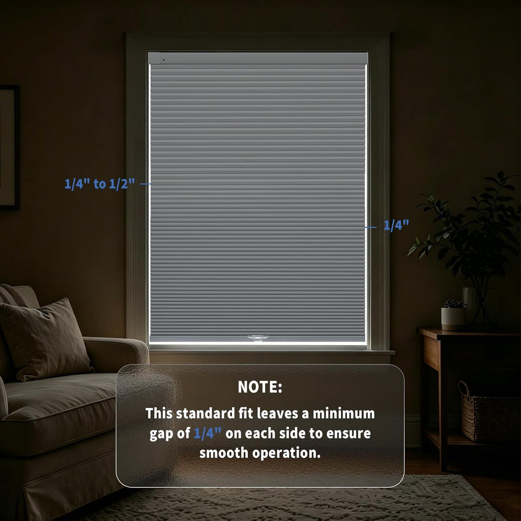 no drill blackout cellular shades, white, 31" w showing dimensions