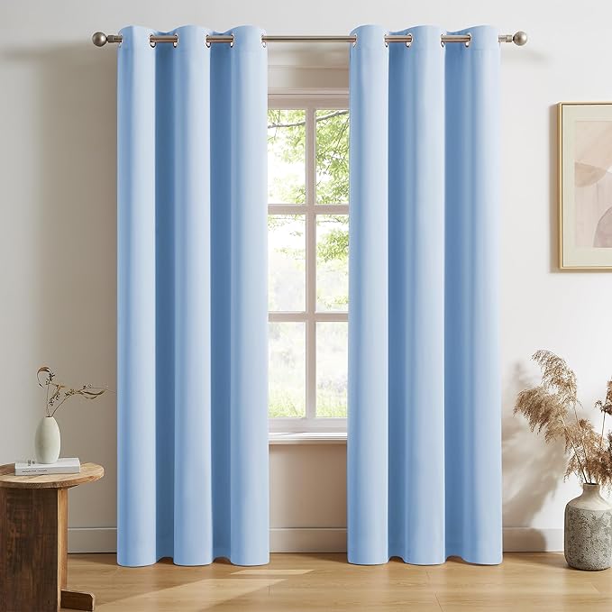 DUALIFE Light Sky Blue Curtains