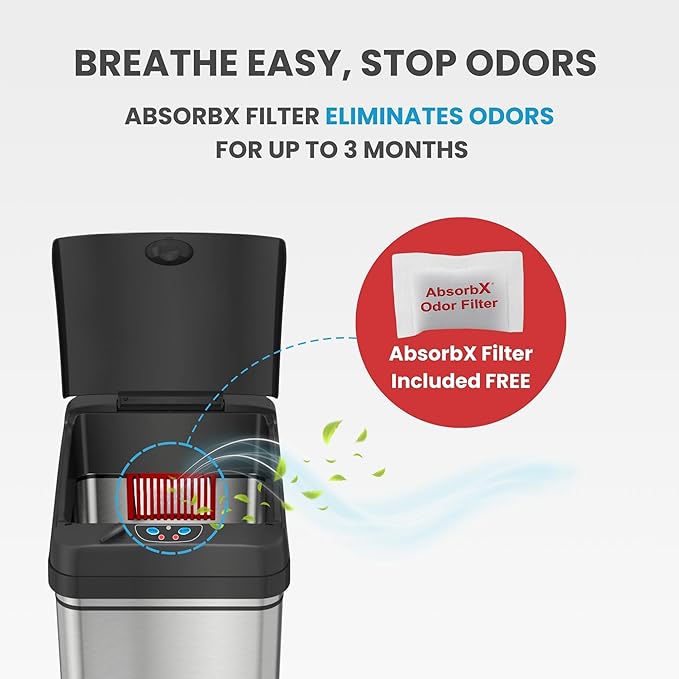 iTouchless 50 Liter / 13 Gallon Kitchen Trash Can