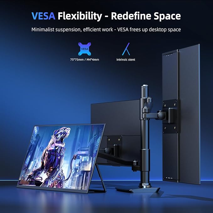 Portable Monitor 18.5” | 120HZ 1ms Gaming Monitor | 125% sRGB | FreeSync