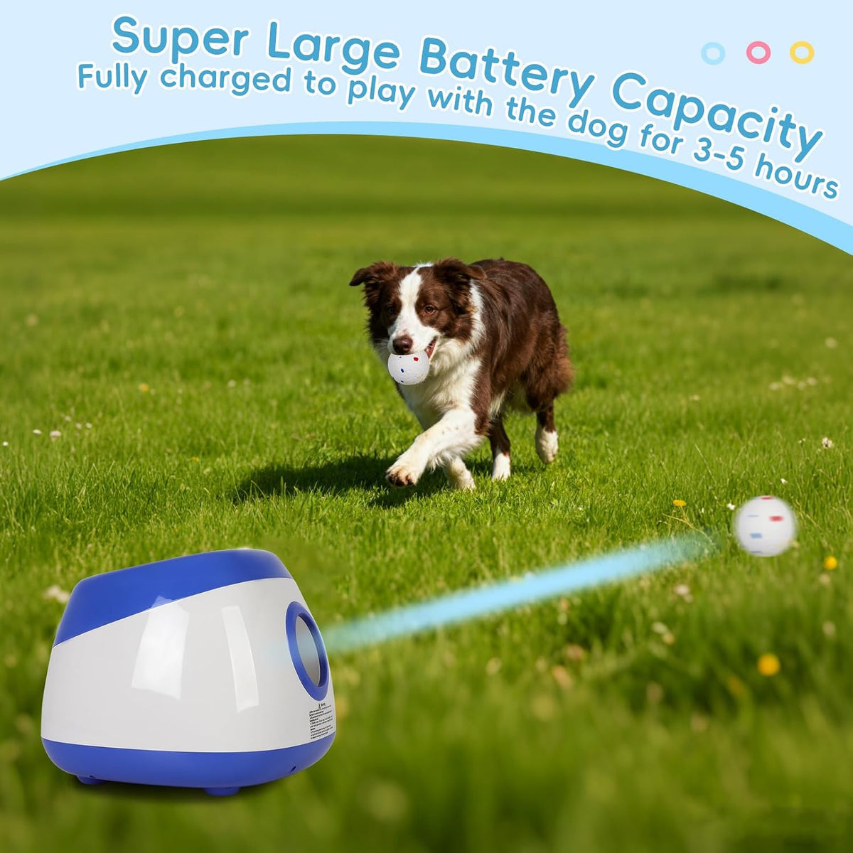 fahkns automatic ball launcher for large dogs: 40/60/80ft, package contents